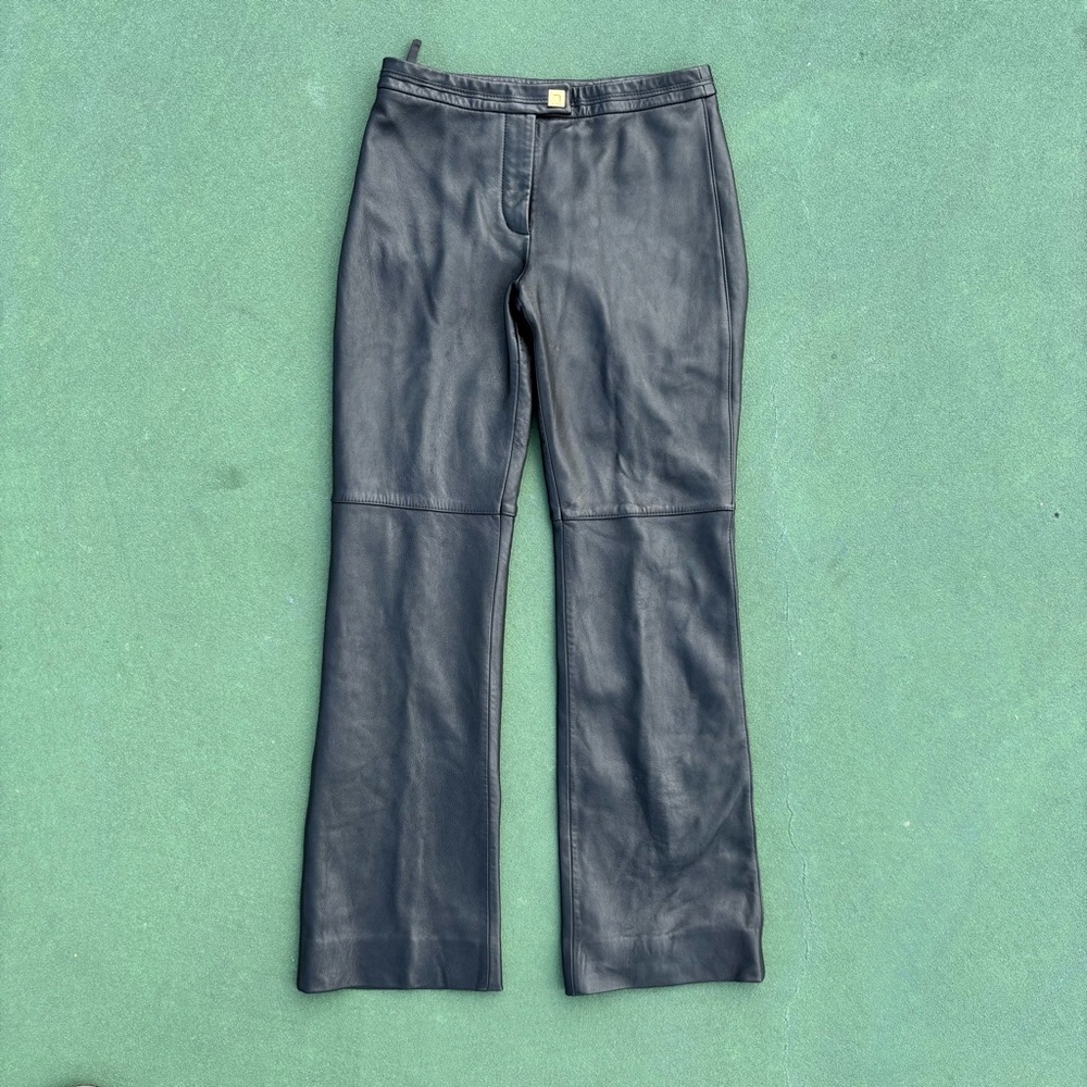 Moda International Black Leather Pants